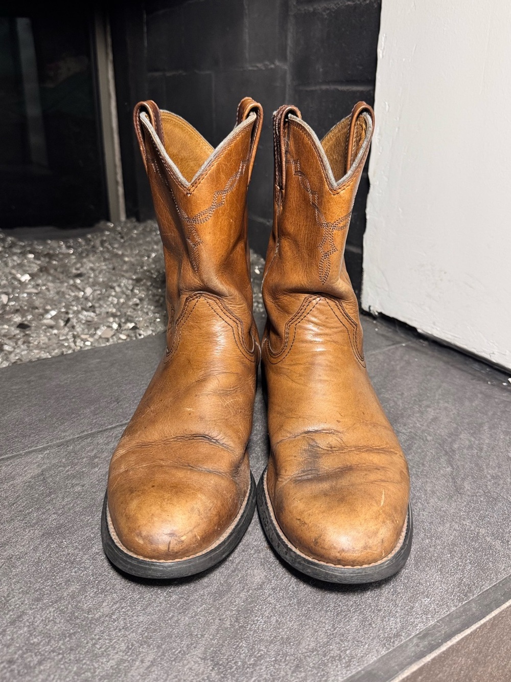 Ariat Brown Leather Roper Western Boots